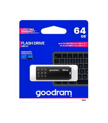 Goodram USB-mälupulk UME3, USB 3.2, must, 64GB