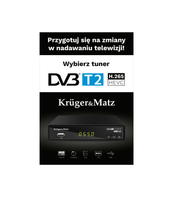 Kruger&Matz Tuner DVB-T2 plakat 48 x 68 cm (B2)