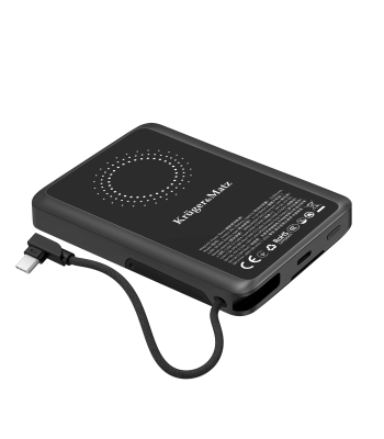Powerbank Kruger&Matz Li-pol QC- ja PD-funktsiooniga, CCC-sertifikaadiga, 10000 mAh