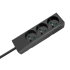 Pikendusjuhe 3 prantsuse tüüpi pesaga, ilma lülitita, must Rebel, 1,5 m (3x1,0 mm)