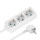 Rebel valge Saksa tüüpi 3 pesaga pikendusjuhe ilma lülitita (3x1,0mm), 1,5m