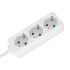 Pikendusjuhe 3 pistikupesaga, Saksa tüüpi, ilma lülitita, valge, Rebel, 3m (3x1,5mm)