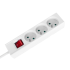 Pikendusjuhe 3 prantsuse tüüpi pistikupesa ja lülitiga, Rebel, valge, 5 m (3x1,5 mm²)