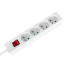 Pikendusjuhe 4 prantsuse tüüpi maandusega pistikupesa ja lülitiga Rebel, valge, 3 m, 3x1,5 mm2