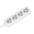 Saksa tüüpi pikendusjuhe 4 pistikupesaga ilma lülitita Rebel, valge – 5 m, 3x1,5 mm