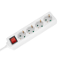 Saksa tüüpi pikendusjuhe 4 pistikupesaga, lülitiga Rebel, valge 5m (3x1,5mm)