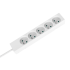 Pikendusjuhe 5 pistikupesaga, prantsuse tüüpi, ilma lülitita, valge Rebel 2 m (3x1,5 mm²)