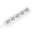 Rebel valge Saksa tüüpi 5 pesaga lülitita pikendusjuhe, 5 m, 3x1,5 mm
