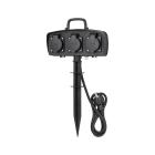 Aianduse pikendusjuhe Rebel, must, jalaalusel, 3 pistikupesa, IP44