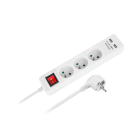 Võrgupikendus Rebel 3 pistikupesa + 2 USB-pesa lülitiga, 5 m