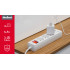 Võrgupikendus Rebel 3 pistikupesa + 2 USB-pesa lülitiga, 5 m