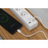 Võrgupikendus Rebel 3 pistikupesa + 2 USB-pesa lülitiga, 5 m