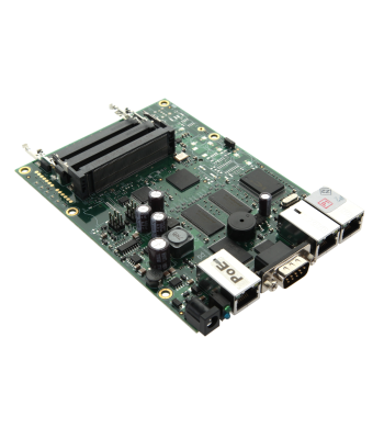 Ruuteriplaat RouterOS L4, 300MHz, 64MB RAM, 3x LAN, 3x mPCI, RB433