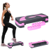 Aeroobika- ja fitness-stepilaud, hall-lilla, 3 kõrgustaset, 78 cm, REBEL ACTIVE