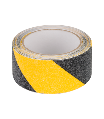 Libisemisvastane teip, must-kollane REBEL 0,75 mm x 50 mm x 5 m