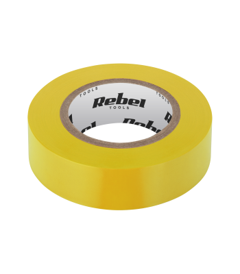 Kleepuv isolatsiooniteip REBEL, kollane, 0,13 mm x 19 mm x 20 yd