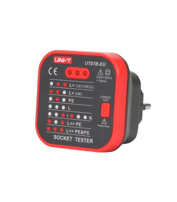 Pistikupesade tester RCD-kontrolli funktsiooniga Uni-T UT07B-EU