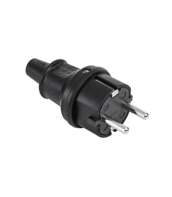 Saksa tüüpi pistik Kemot, kummist, must, 16A 250V IP44, 2237