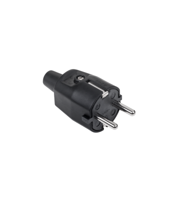 Saksa tüüpi pistik Kemot, kummist, must, 2209, URZ3174, 16A/250V