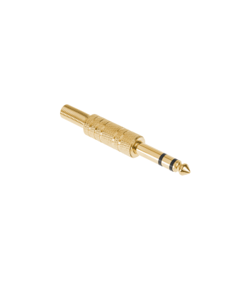 Stereo-jack-pistik, kullatud metallist, painutuskaitsega, 6.3 mm