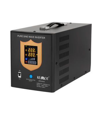 Katkematu toiteallikas KEMOT PROsinus-2000 puhta siinuse ja laadimisfunktsiooniga, must, 12V 230V 2000VA/1200W