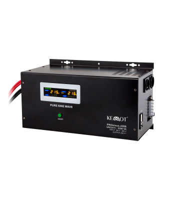 Seinale paigaldatav avariitoiteallikas puhta siinusega ja laadimisfunktsiooniga KEMOT PROsinus-2200, 12V 230V 2200VA/1600W