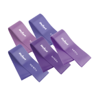 Lateksist treeningkummide komplekt, 5 kummi, lilla, REBEL ACTIVE, Mini Band L, 2.3–18.2 kg