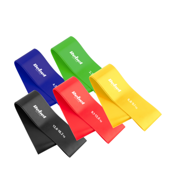 Treeningkummide komplekt TPE Mini Band L, värviline, REBEL ACTIVE, 2.3–18.2 kg, 5 tk