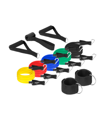 Vastupanukummide komplekt treeninguteks – REBEL ACTIVE Power Tube Set, 5 kummipaela, 5–80 kg