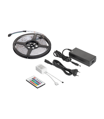 Rebel RGB LED-valgustuskomplekt koos kontrolleri ja toiteplokiga – 5 m, 12 V, 28 W