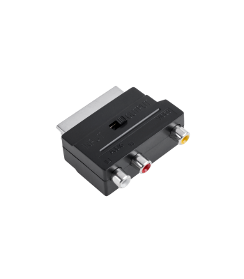 Euro-pistik 3 × RCA IN-OUT-lülitiga S-20D IN+OUT