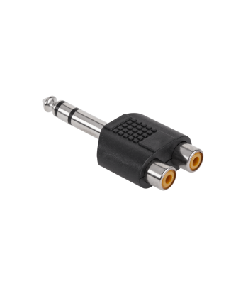 Stereoadapter 2 × RCA-pesaga, jack 6,3 mm