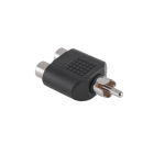RCA-pistiku jagaja – 2 RCA-pesa, plastik, WT.-2xGN.RCA