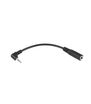2,5 mm isane – 3,5 mm emane nurgaga kaabliadapter, must, 17cm
