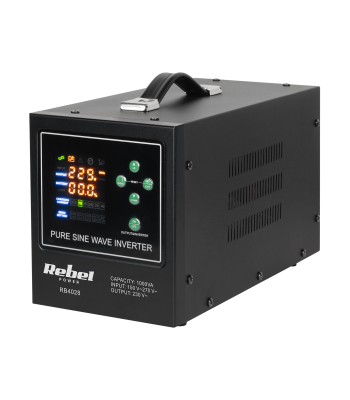 Avariitoiteallikas Rebel puhta siinuslaine ja laadimisfunktsiooniga 12V 230V 1000VA/700W POWER-1000-LFP4