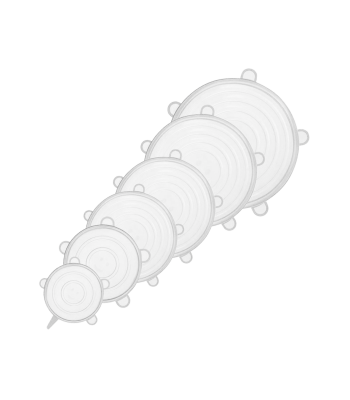 Teesa silikoonkaaned, 6,5 cm, 9,5 cm, 11,5 cm, 14,5 cm, 16,5 cm, 20,5 cm