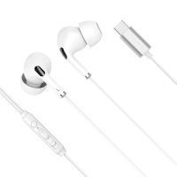 Valged USB-C-kõrvasisesed kõrvaklapid mikrofoniga Kruger&Matz C1