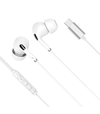 Valged USB-C-kõrvasisesed kõrvaklapid mikrofoniga Kruger&Matz C1
