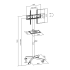 Mobiilne telerialus riiuliga, ratastel, 32”–55”
