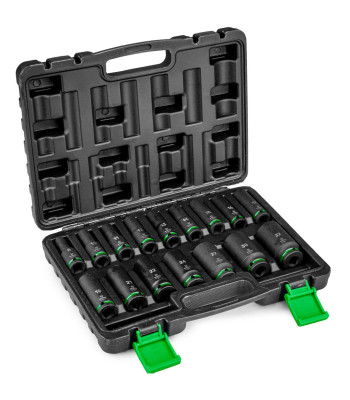 Wuber kuuskant-löökpadrunite komplekt kohvris, 16 tk, 1/2”, 8–32 mm