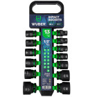 Wuberi kuuskant-löökpadrunite komplekt, 13 osa, 1/2″