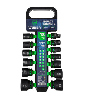 Wuberi kuuskant-löökpadrunite komplekt, 13 osa, 1/2″
