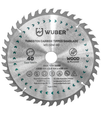 Puidu saeketas Wuber, 40 hammast, 250x30mm