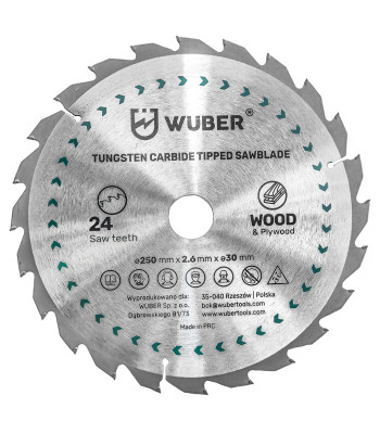 Puidu lõikeketas Wuber, 24 hammast, 250x30mm