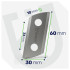 WUBER oksapurustaja terade komplekt, 2 tk – W94213, 60 x 30 mm