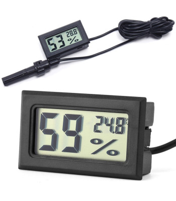 Paneelile paigaldatav LCD-termomeeter ja -hügromeeter sondiga, 5 × 3 × 1,6 cm