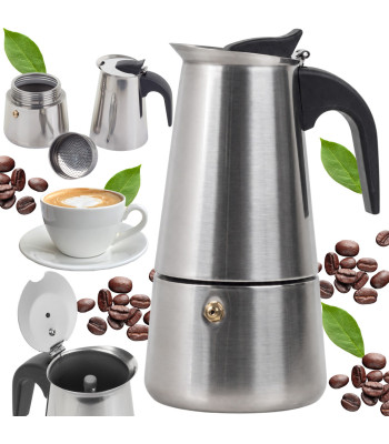 Itaalia kohvikann espresso valmistamiseks, roostevaba teras, 6 tassi, 300ml