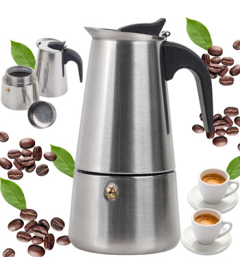 Itaalia kohvikann espresso valmistamiseks, roostevaba teras, 450ml, 9 tassi