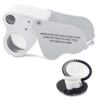 Kokkupandav taskujuveliirilupp kahe LED-iga, 30×/60×, 22 mm/12 mm