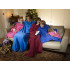 Roosa fliisist varrukatega tekk lugemiseks, snuggie, 138cm x 180cm, XXL